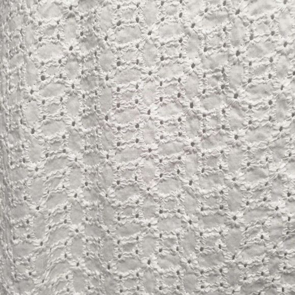 Zara Embroidered Eyelet White Cotton High-Waisted Midi A-Line Skirt, Size XS - Picture 3 of 4